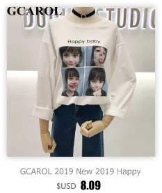 GCAROL летний Harajuku Конфеты Футболка Drop Shoulder Appliques над размеры Kawaii футболки для девочек конфеты плюс M-2XL Топы корректирующие