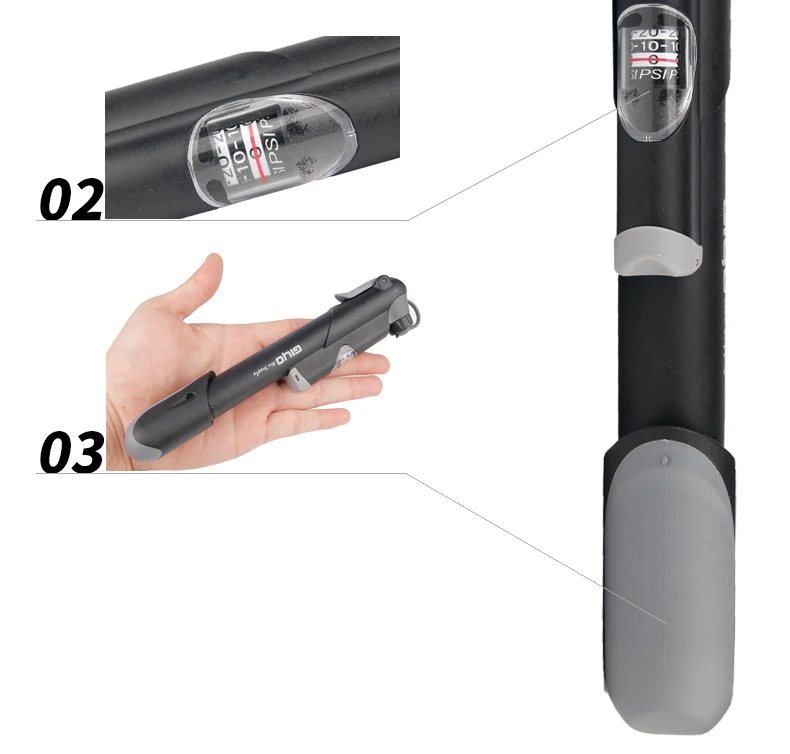 GIYO AV/FV Valve Bike Pump Adaptors MTB Road Bicycle Pump With Gauge Mini Cycling Pump Presta Schrader Tire Bicycle Air Inflator