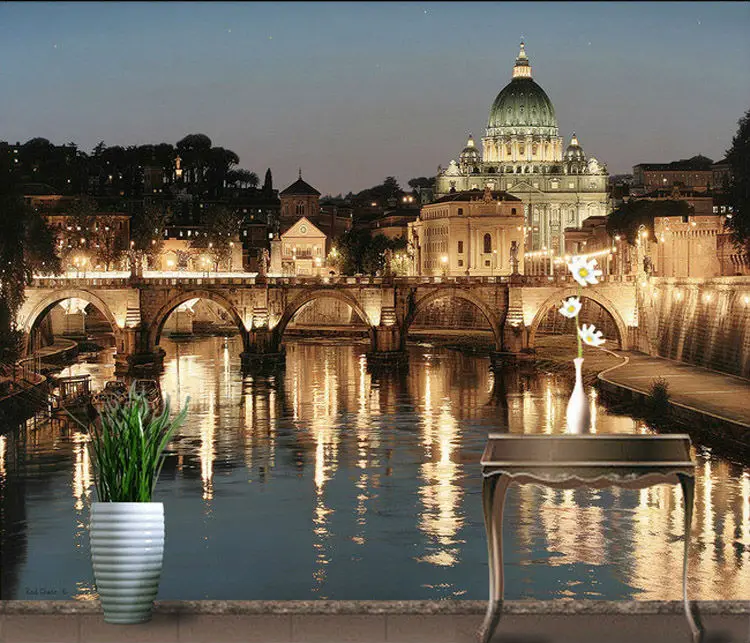 Очаровательные обои для Ночной городской сцены на заказ 3D настенные фрески