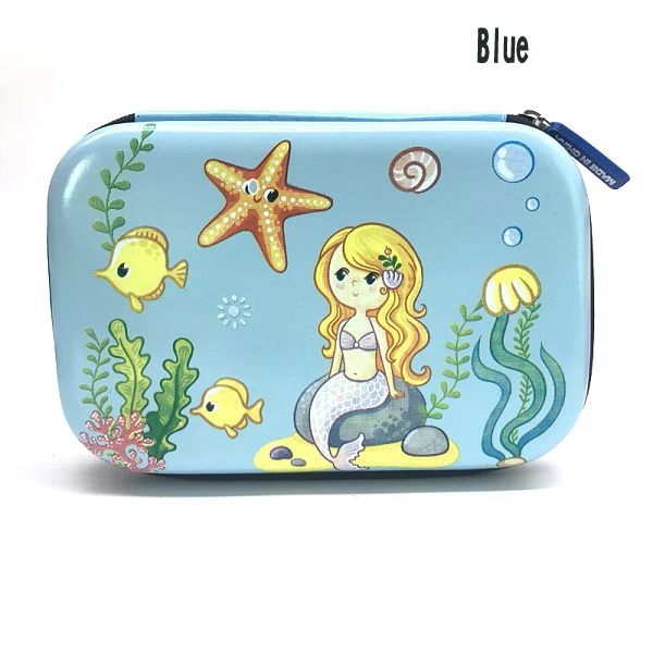 Blue fish Пенал Estuche Эсколар Kalemlik животного КАЛЕМ Kutusu Estuches Para El колеги коробка школы Kawaii карандаш большой единорог - Цвет: Blue fish