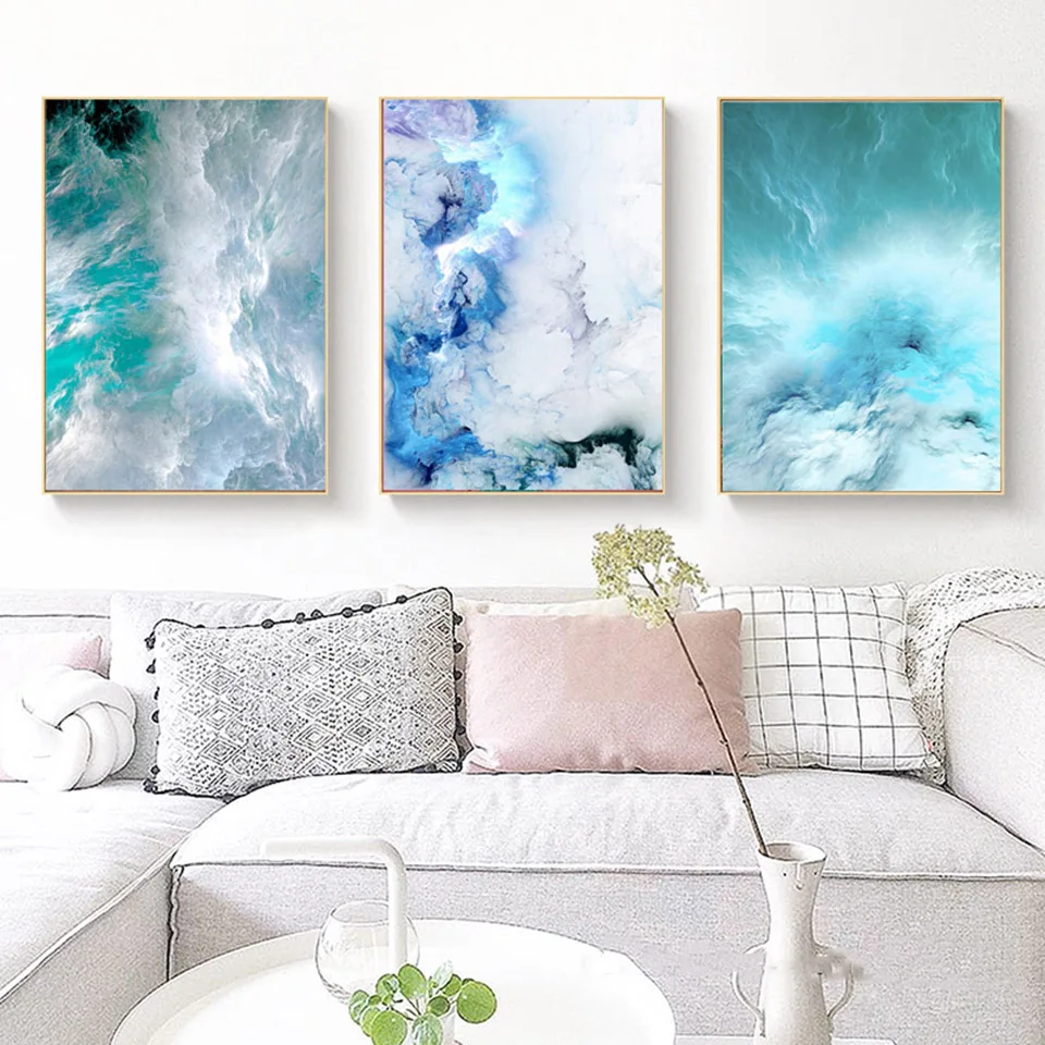 Печатных пляжное и море просмотра фотографий дома Nordic Wall Art Модульная картина
