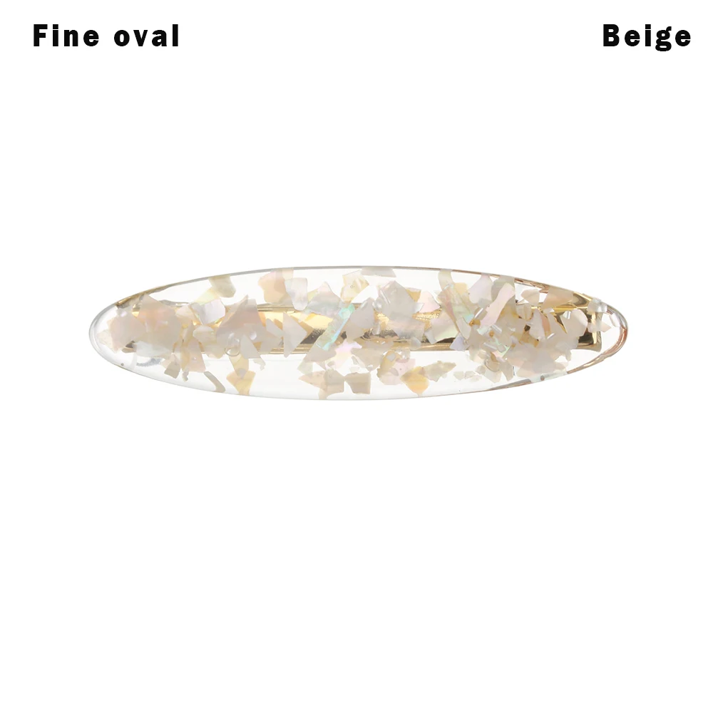 Beige Fine oval Корейские розовые синие заколки для волос, винтажные геометрические Овальные Заколки для волос, аксессуары для укладки волос для женщин, ШИКАРНЫЕ ДЛИННЫЕ заколки для волос - Цвет: Beige Fine oval
