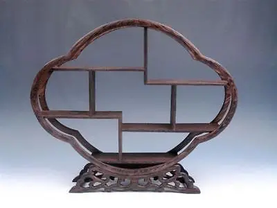 

Collectible Old Handwork Wood Carved Big Stands For snuff Bottle Display Shelf