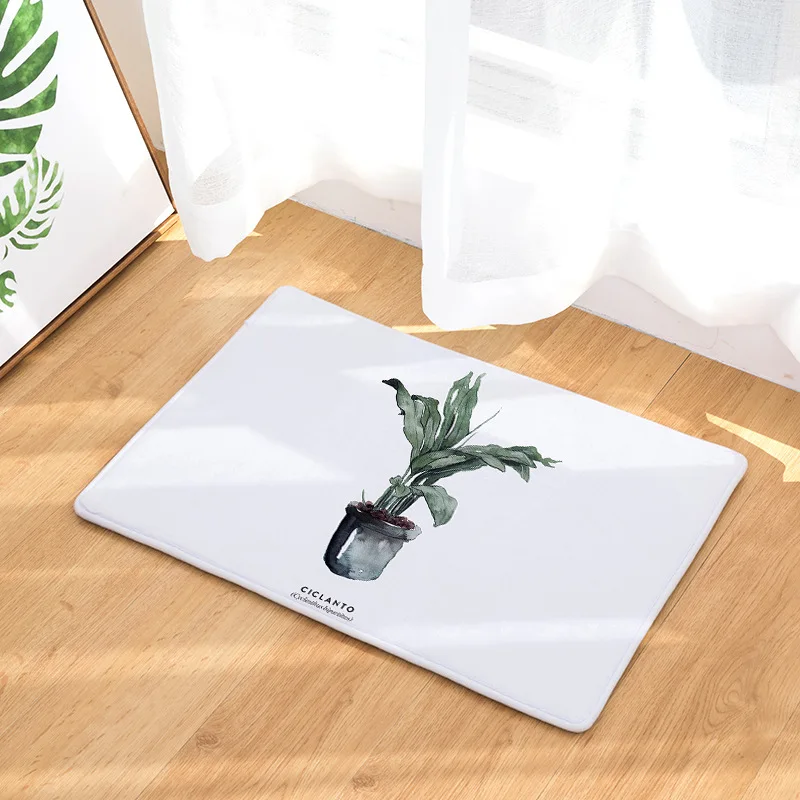 CAMMITEVER Light Green Tropical Plants Leaves Soft Carpets Anti-slip Rugs Computer Chair Mat Floor for Kids Room Home Decor | Дом и сад