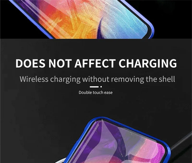 360 двухсторонний стеклянный чехол для samsung Galaxy A50 A20 A30 A70 A50S M30S чехол s магнитный металлический бампер задняя крышка Coque A 50