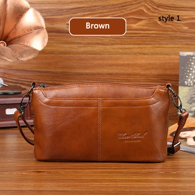Style 1 Brown Новые маленькие сумки на плечо для женщин из натуральной кожи, модная сумка через плечо, женская сумка-мессенджер, роскошные сумки-клатчи - Цвет: Style 1 Brown