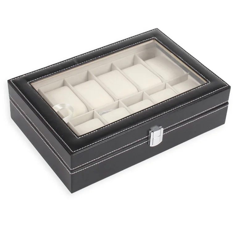 

Good Quality 12 Grid Leather Watch Box Display Case Box Jewelry Collection Storage Organizer Wristwatch Box Holder