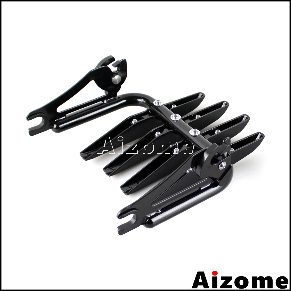 

Steel Motorcycle Luggage Bracket Holder Detachable Stealth Luggage Rack For Harley Road King Street Electra Glide FLHR 2009-2015