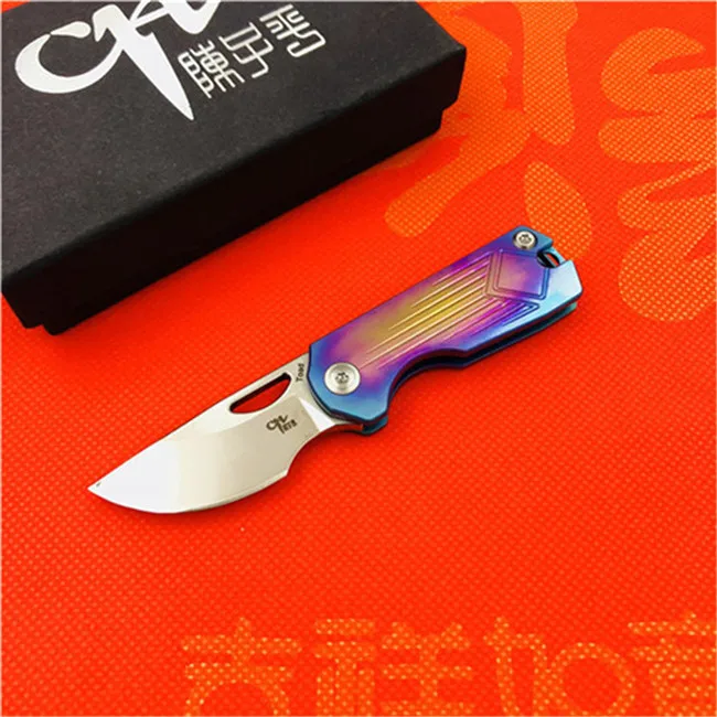 purple CH CH3515Flipper складной нож s35vn лезвие титановая ручка Открытый Отдых выживания Охота карманные фрукты Кухонные Ножи EDC инструменты - Цвет: purple