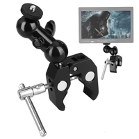 2 in 1 articulating friction magic arm with ballhead 360 degree large super clamp for led lights flash lights lcd monitor