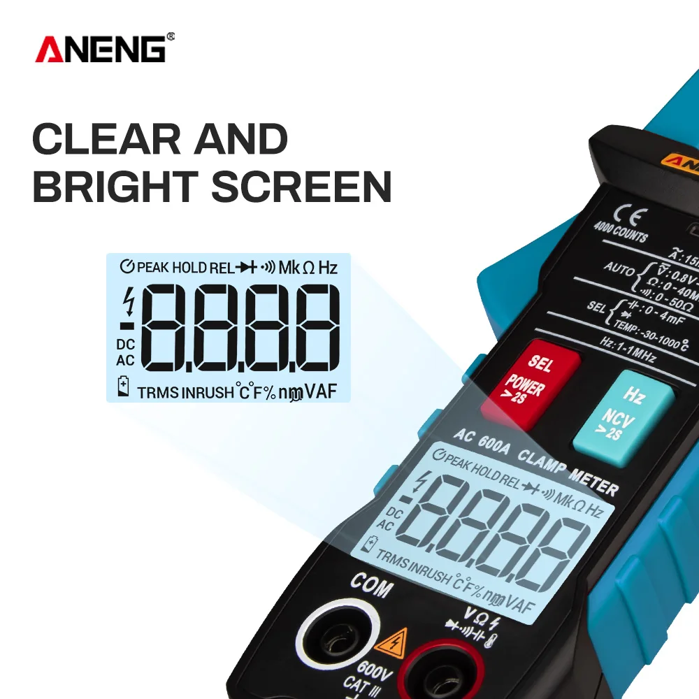 ST205 Мини цифровой клещи истинный RMS сопротивление напряжения емкость мультиметр