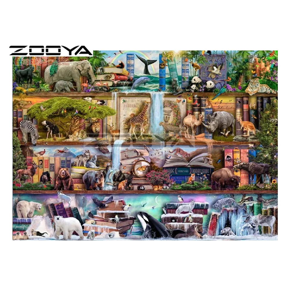 ZOOYA 5D DIY Алмаз различные животные книжная полка Алмазная вышивка крестиком