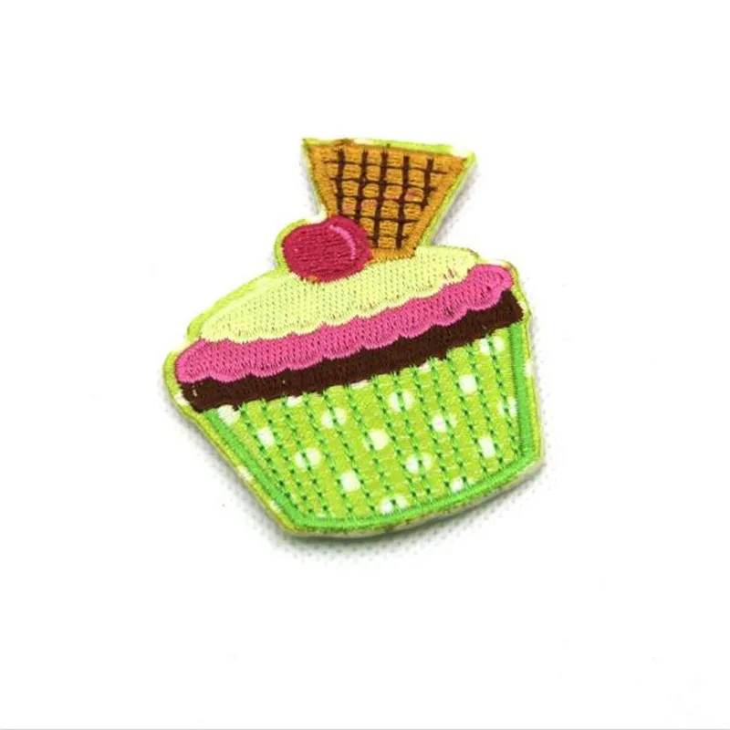 Мультфильм Мороженое торт Центр сделал ткань 100% (10 шт.) гладить на патчи для