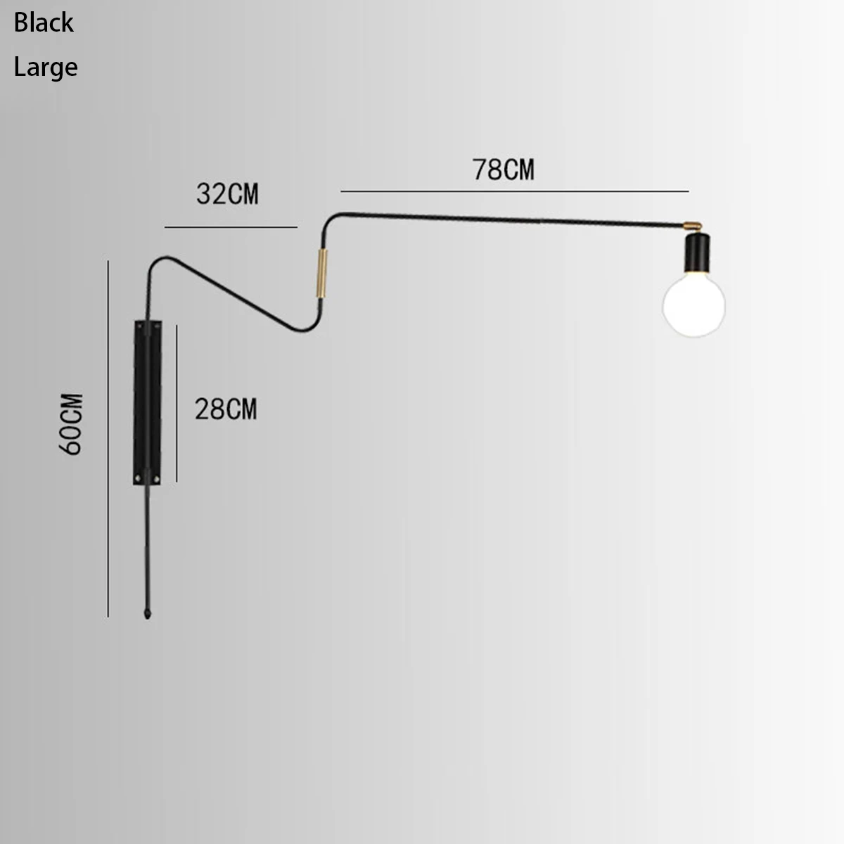 Гибкий ультра тонкий вращающийся настенный светильник с поворотным кронштейном