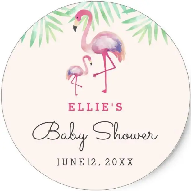

1.5inch Pink Flamingo Baby Shower Sticker