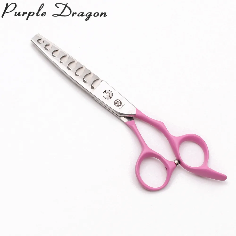 Z9122 6&quot 440C Purple Dragon Pink Barber Makas Hair Cutting Scissors Thinning Shears Willow Leaf Shape Salon | Красота и здоровье