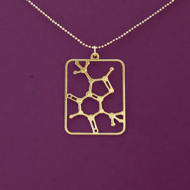 Шоколад Теобромин ожерелье с дизайном молекула химия ювелирных изделий|molecule