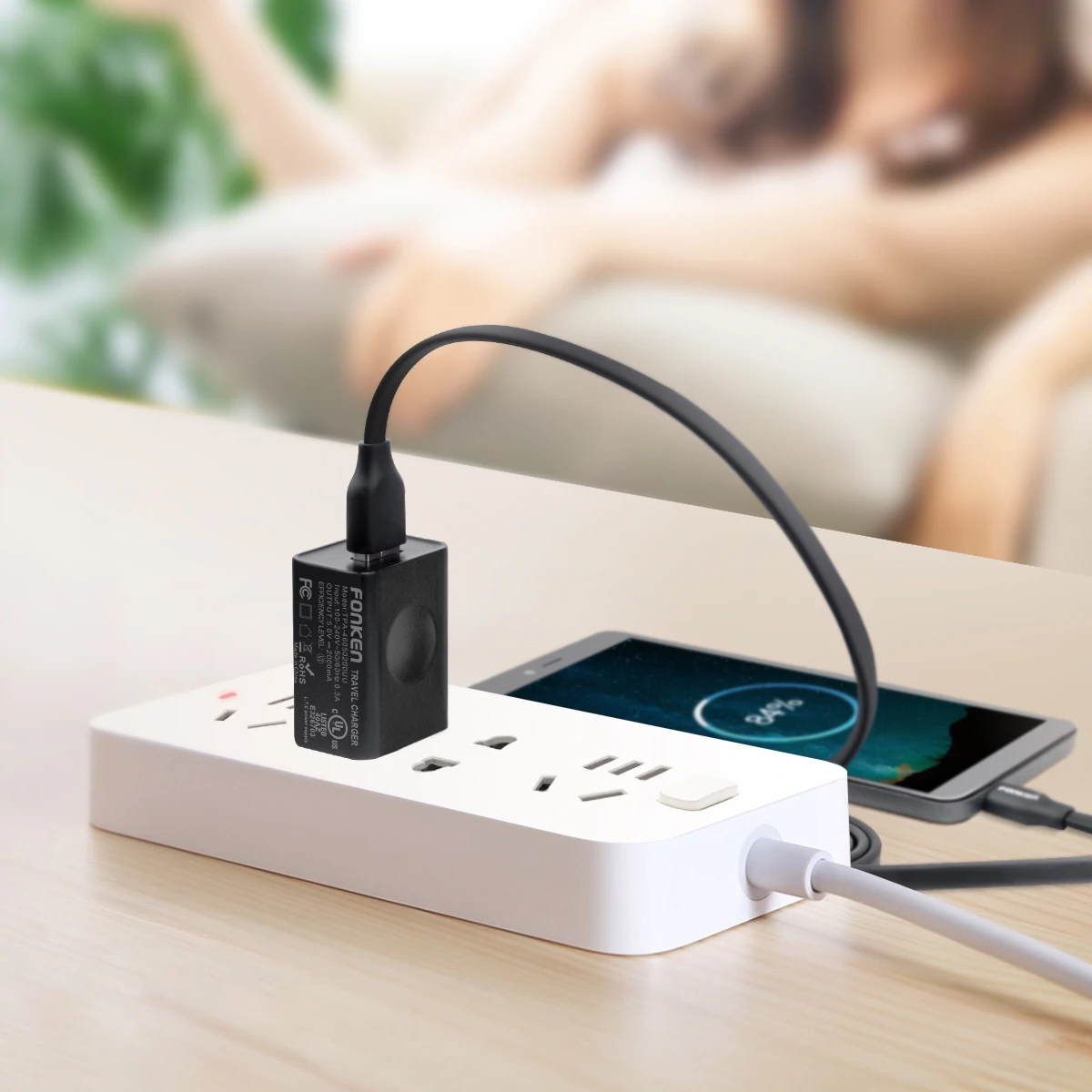 FONKEN 5V 2A USB Зарядное устройство Универсальный 10W США Подключите адаптер UL