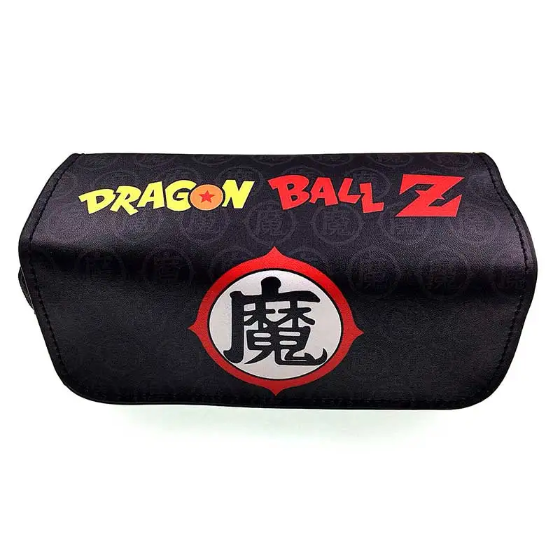 Прекрасный мультфильм кожаная ручка сумки карандаш японского аниме Dragon Ball Z кошелек канцелярские чехол подарки студент двойная молния кошелек, ручка - Цвет: F
