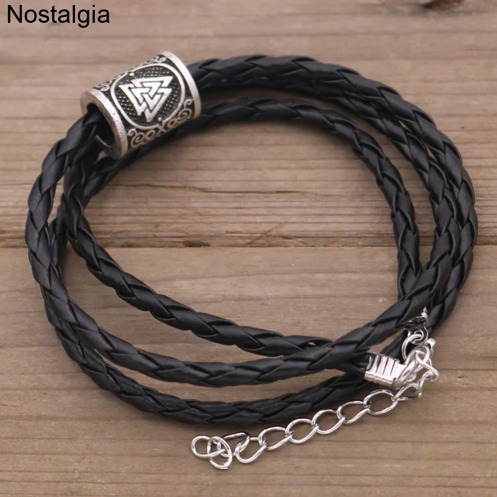Скандинавский бисер с рунами Valknut Vegvisir троица символ мужской браслет, Викинг ювелирные изделия для женщин