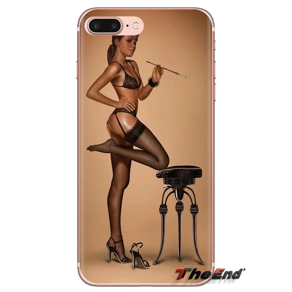 Мягкие прозрачные чехлы для Sony Xperia Z Z1 Z2 Z3 Z5 compact M2 M4 M5 C4 E3 T3 XA Huawei Mate 7 8 Y3II pretty Pin Up Girl |