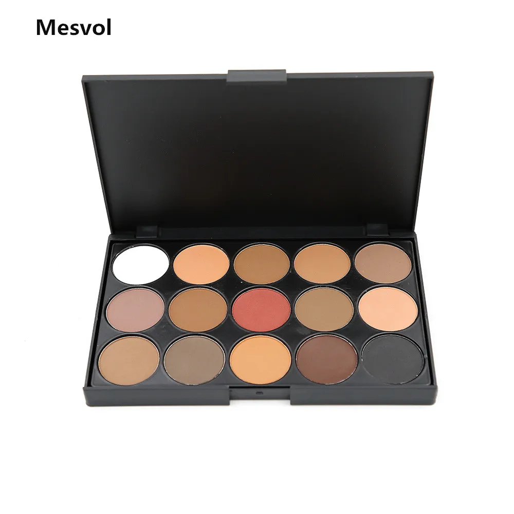 Палетка матовых теней для век 1 шт. 15 цветов шоколадных 18 г E15 02 #|chocolate eye shadow palette|matte