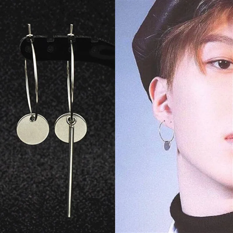 Квадратные серьги-гвоздики из титановой стали Kim Jae Joong 1 шт. корейский стиль для