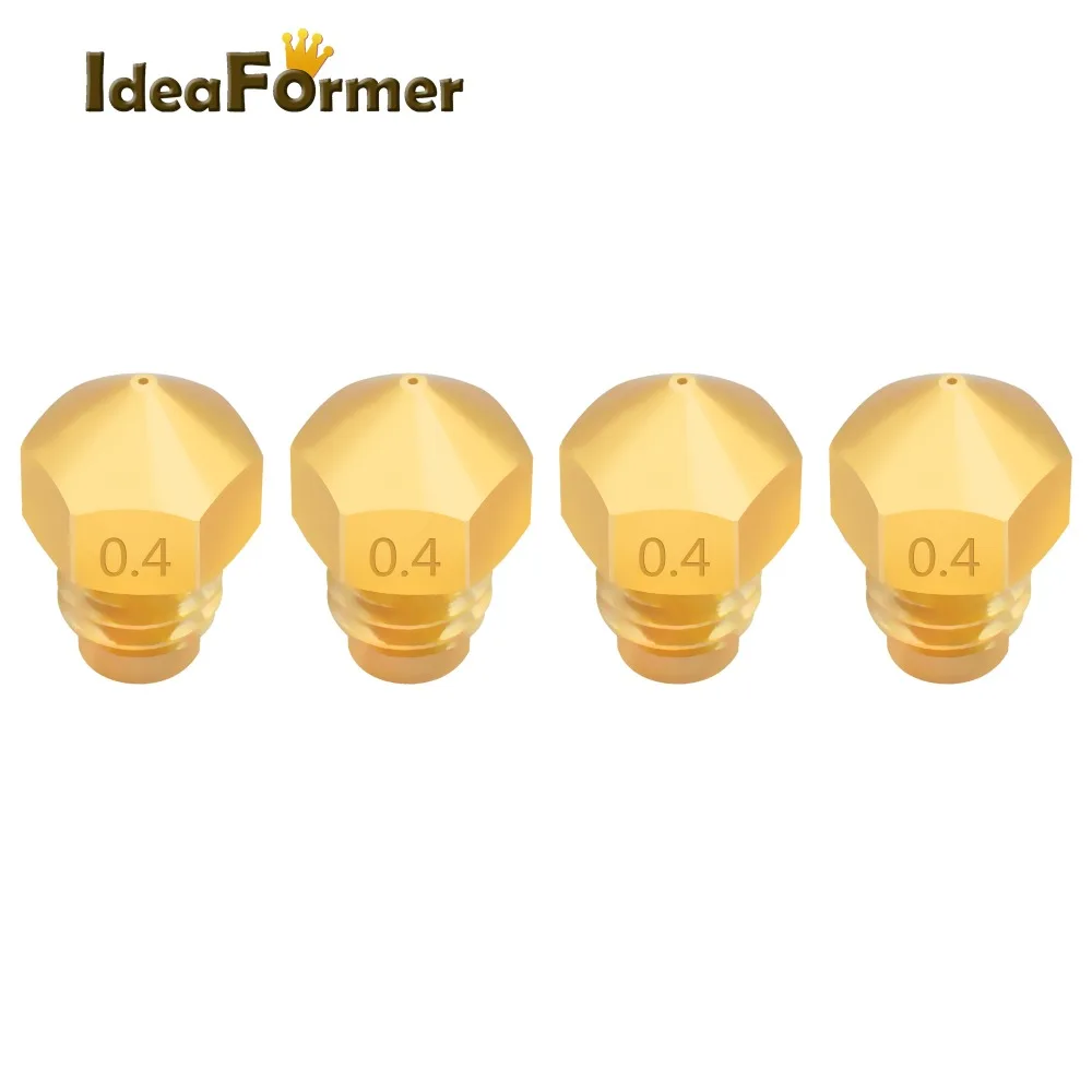 3D принтер 5 шт/10 шт сопло M5 резьбовой винт сопла 0 4 мм 1 75 для 2 в out тепловой блок V6