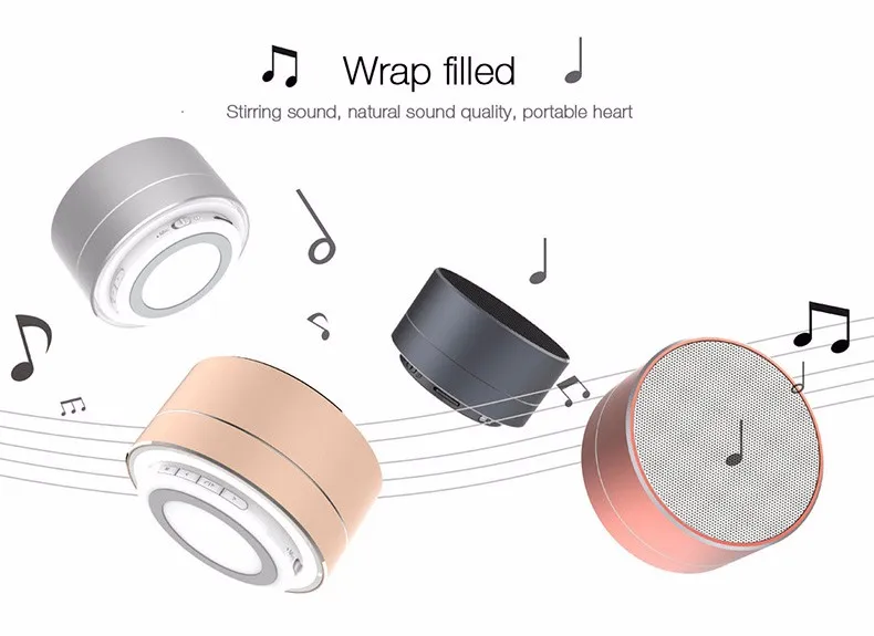 Беспроводной bluetooth Динамик Металл Мини Портативный звук с микрофоном флеш-картой