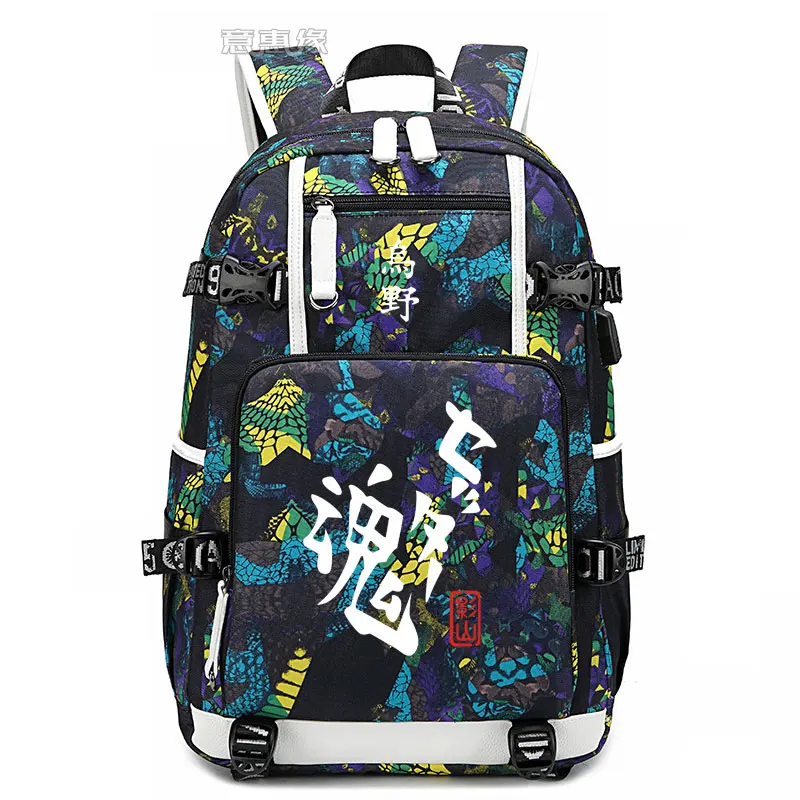 Haikyu рюкзак для студентов Mochila школьный рюкзак с принтом сумка для ноутбука мужские дорожные сумки usb зарядка ранец haikyuu Оксфорд рюкзаки