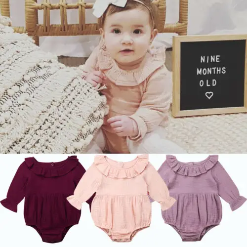 Новый Модный Милый Детский комбинезон для маленьких девочек цельный Песочник