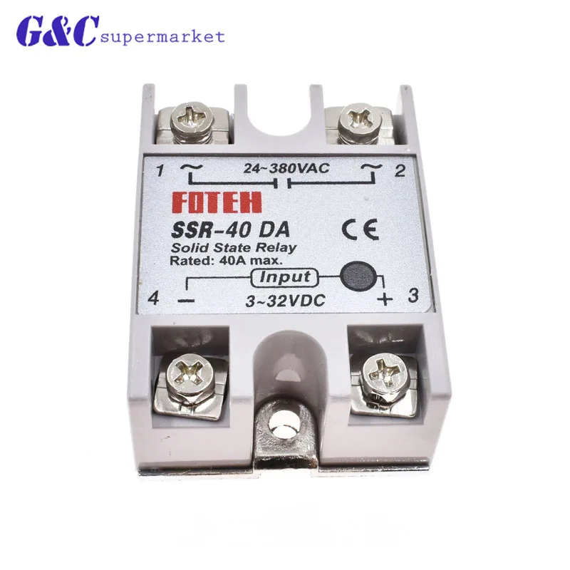 1 шт. твердотельное реле SSR-100DA SSR-75DA SSR-60DA 10DA 25DA 40DA на самом деле 3-32 В постоянного