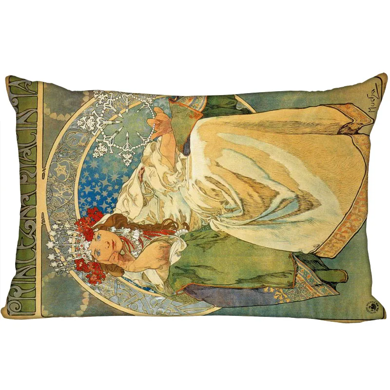 Новая Заказная наволочка Alphonse Mucha прямоугольная Подушка на молнии размер 45х35см