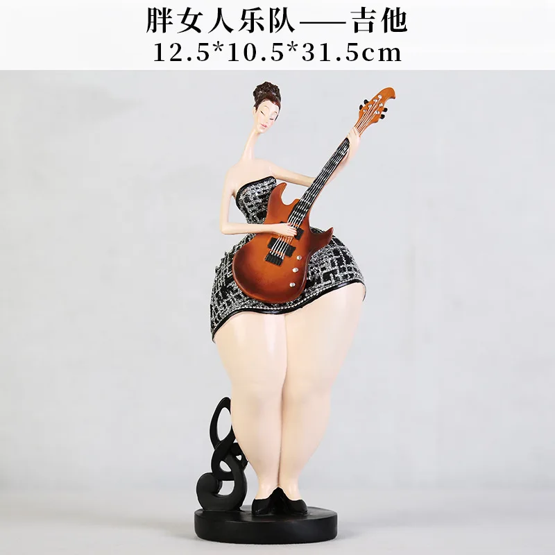 Европейская креативная фигурка для гостиной, абстрактная Статуэтка для полных женщин, женские статуэтки, преувеличительное декоративное украшение для женщин, подарок - Цвет: guitar