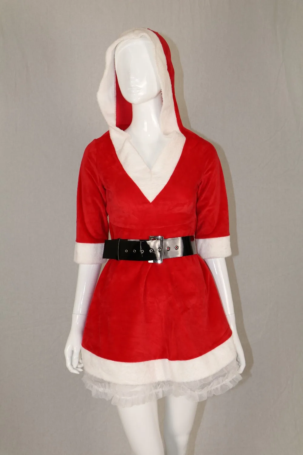 Новейшее красное платье 2017 года рождественские костюмы сексуальная Санта-Клаус