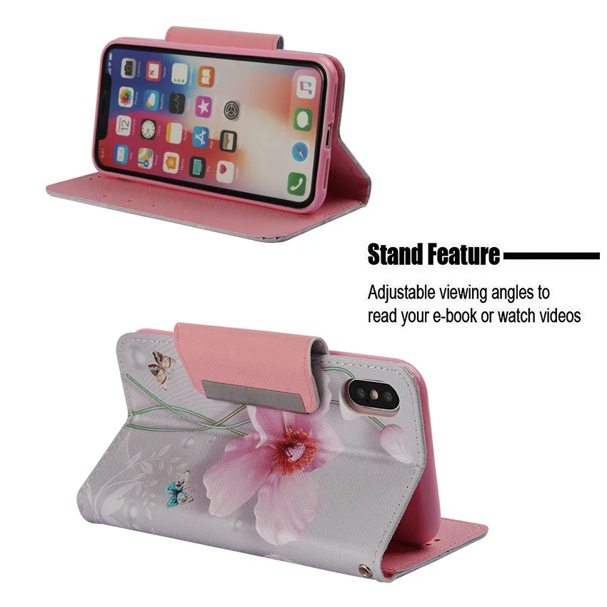 Кожаный бумажник чехол для Iphone 6 6s 7 8 Plus Coque Прекрасный 3D Кот мультфильм мобильный