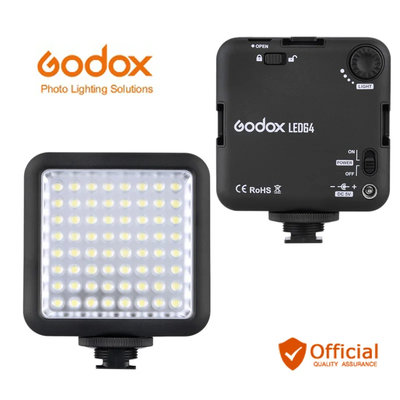 Godox LED64 LED Video Lamp for DSLR Camera Camcorder mini DVR as Fill Light Wedding News Interview Macro photography | Электроника