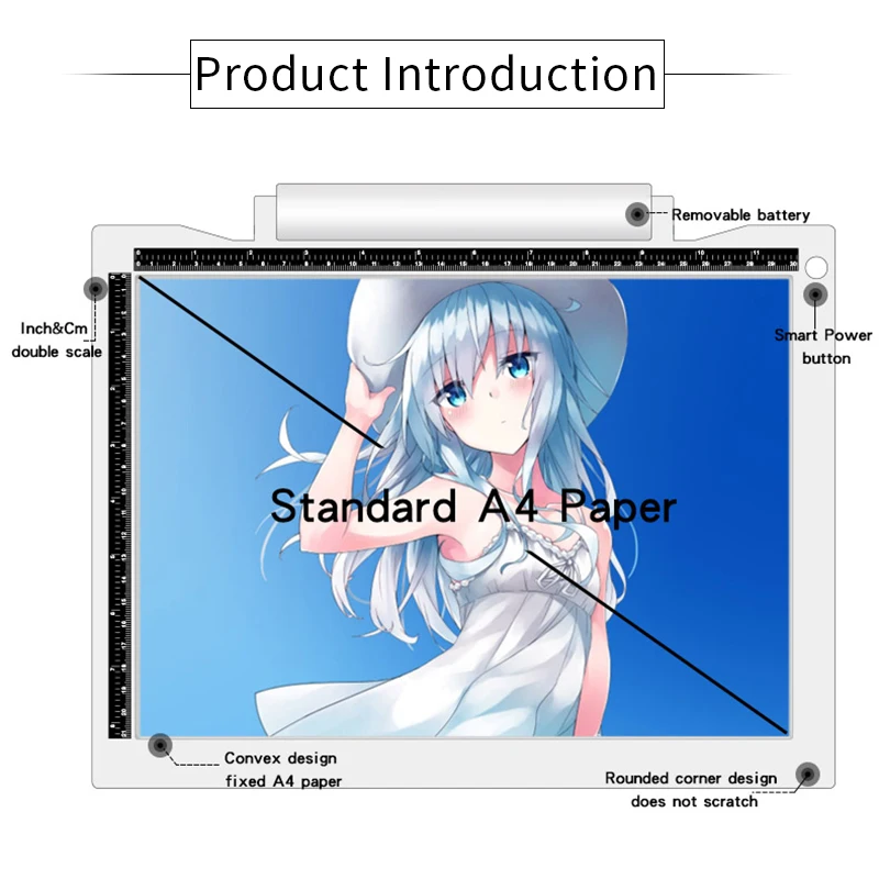 2019 A4 Led Wireless Light Pad With Scale Drawing Board Copy Tablet USB cable box LED Tracing For Animation | Компьютеры и офис