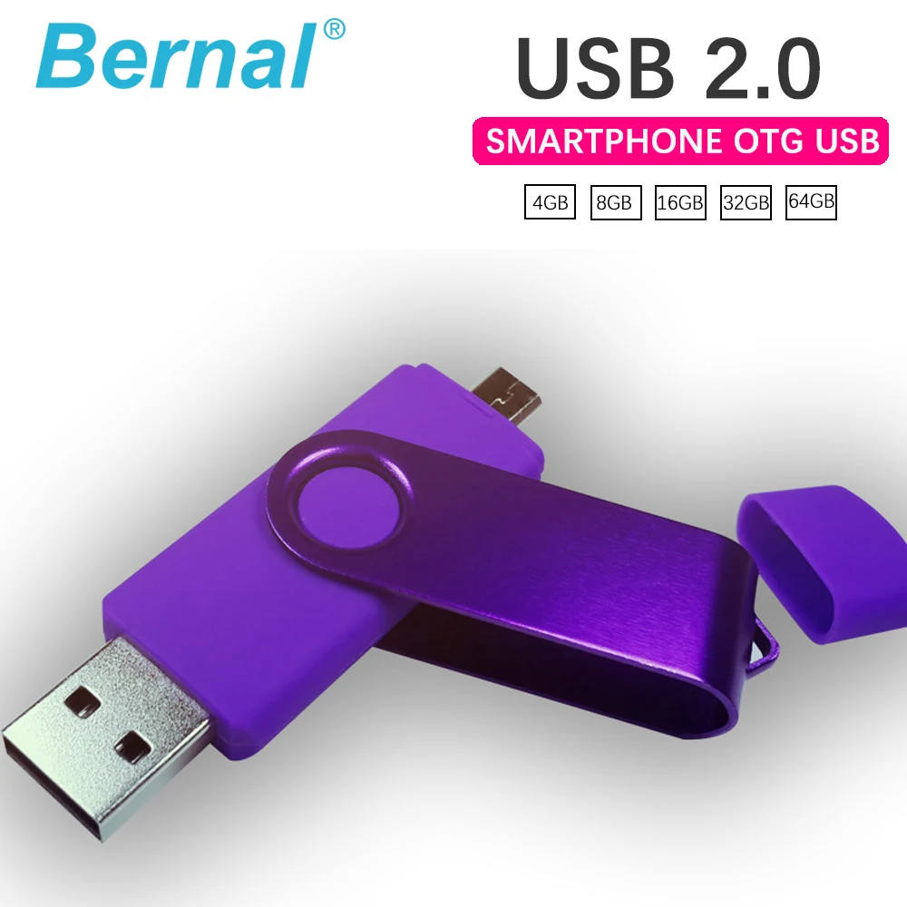 Смартфон OTG usb флешка 64 ГБ 32 16 8 USB накопитель двойного назначения Флешка для