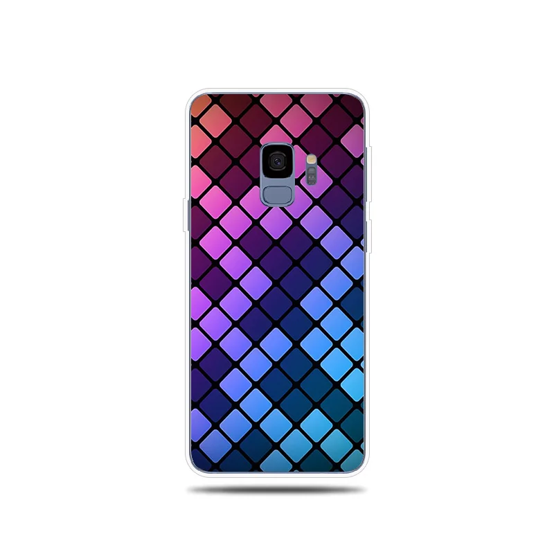Colored Squares Silicone Phone Case For Samsung Galaxy S5 S6 S7 Edge S8 S9 S10 Plus S10e Soft Cover Note 8 9 |