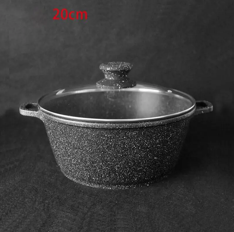 20CM Суповый горшок с антипригарным покрытием, кастрюля, кухонная посуда, кастрюля для соуса, кухонные кастрюли для приготовления пищи, жаровня, кастрюля, faitout - Цвет: 20CM