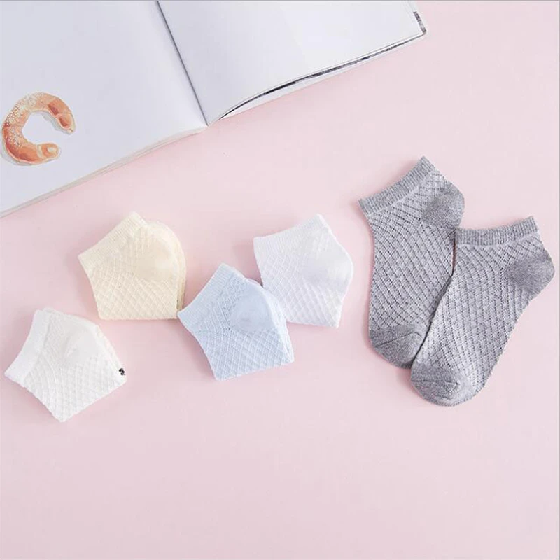 Летние детские носки 5 пары/компл. вязаные хлопковые для девочек маленьких