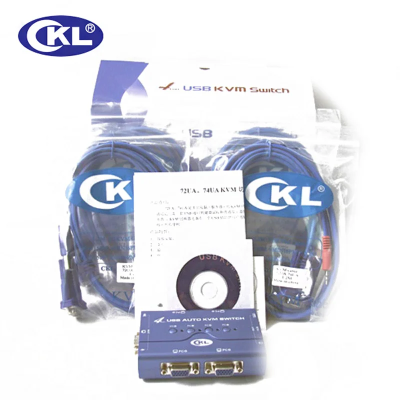 CKL 4 порта USB Авто VGA KVM переключатель поддерживает аудио микрофон для ПК монитор
