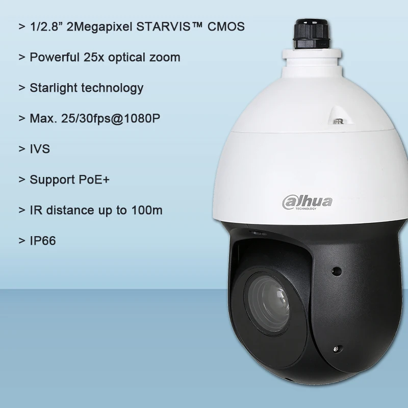 Оригинальная Dahua DH SD49225T HN 2MP 25x Starlight сетевая скоростная купольная камера IR100M PTZ с
