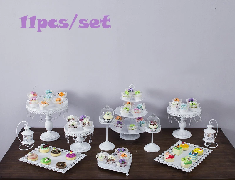 

11pcs/set white cake stand wedding cupcake stand cake tools wedding decor