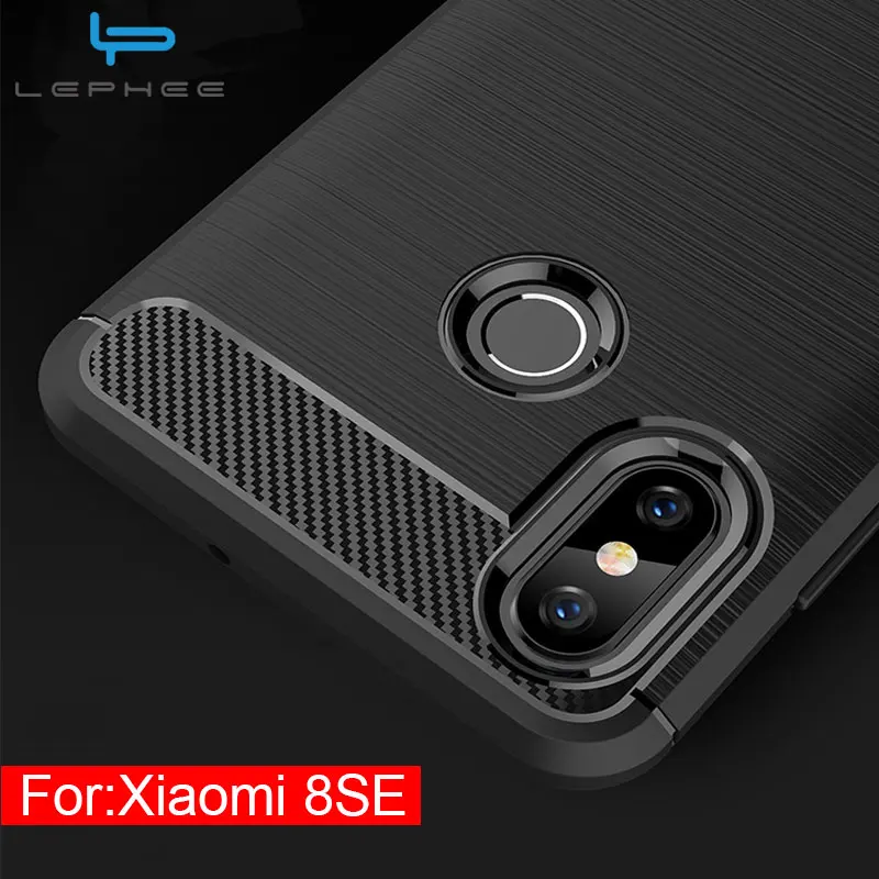 LEPHEE для Xiaomi 8 SE Силикон углеродного волокна ТПУ Мягкий матовый противоскольжения