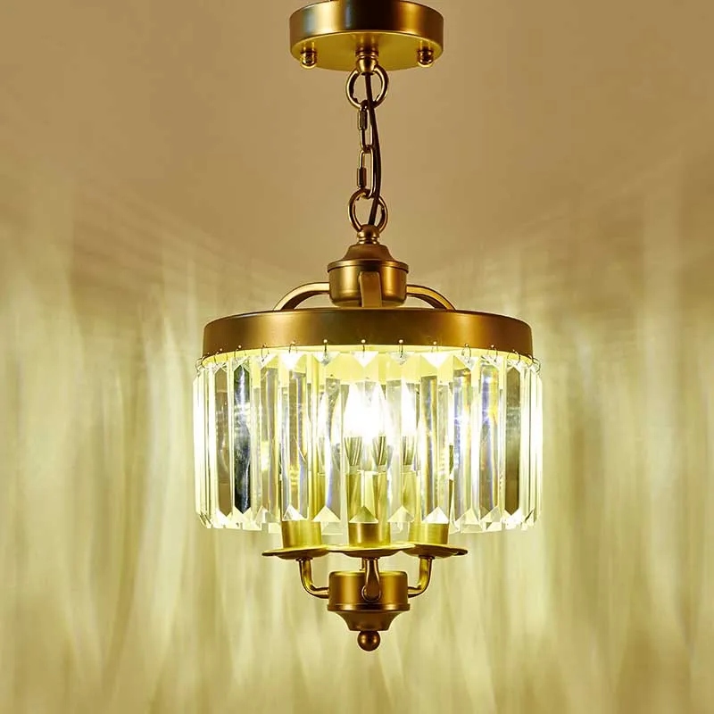 Z American Style K9 Crystal Chandelier Vintage Iron Lighting Fixture For Bedroom The Entrance Hallway Lights Restaurant | Освещение