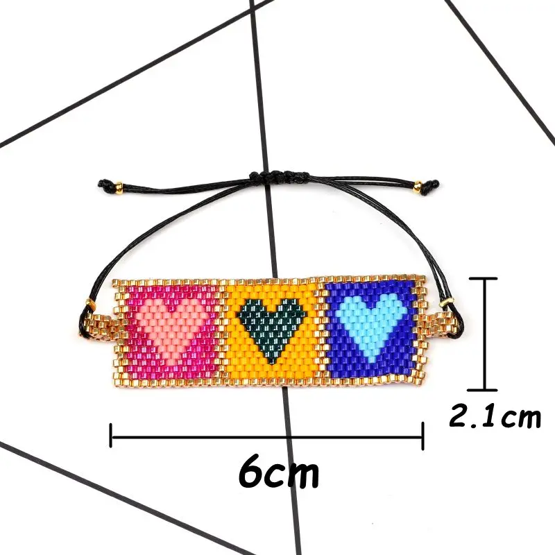 FAIRYWOO милый браслет в форме сердца для девочек стиле бохо золотые Миюки ручная