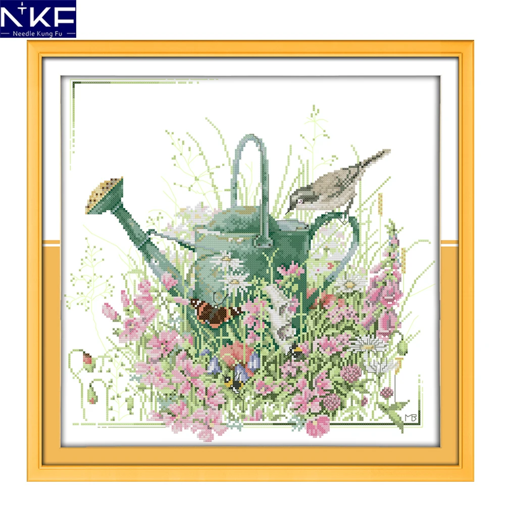

NKF Gardening Cross Stitch Kits Embroidery Needlework Set 11CT14CT Handmade Chinese Cross Stitch Sets for Christmas Decoration