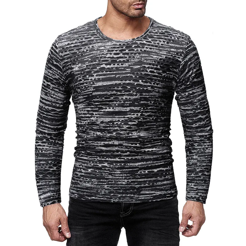 Футболка мужская приталенная с круглым вырезом Повседневная дышащая рубашка